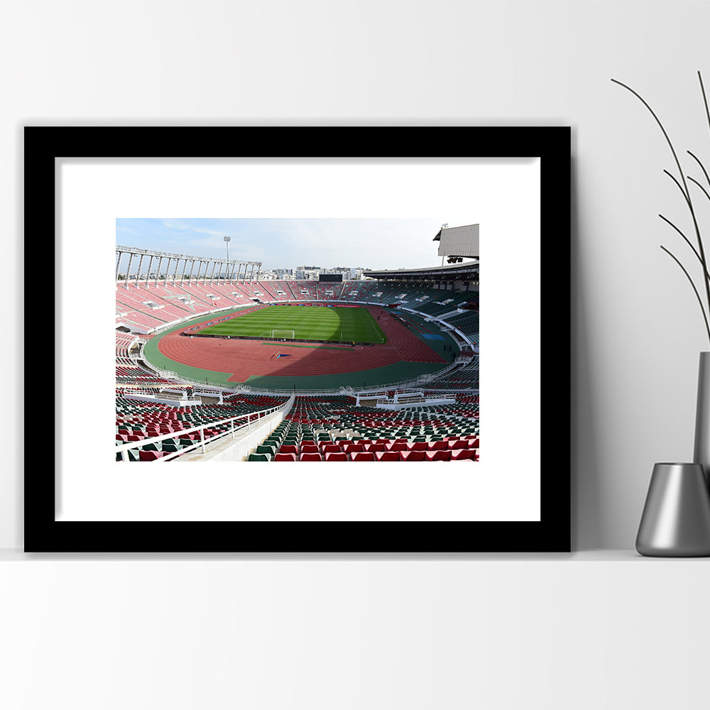 Prince Moulay Abdellah, Stadium Canvas, Sport Art, Gift for him, White Border Framed Art Print Wall Decor