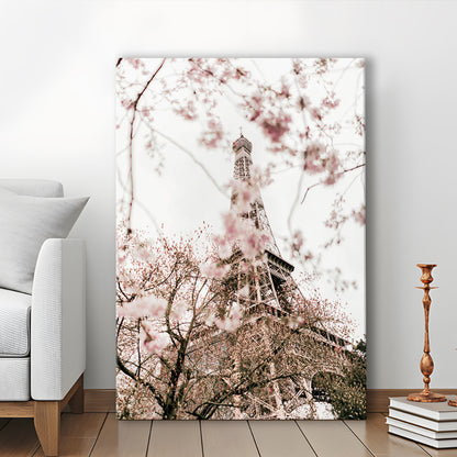 Printable Paris Wall Print Paris Photography Print Eiffel Tower Paris Blossom Print, Canvas Prints Wall Art
