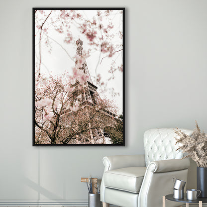 Printable Paris Wall Print Paris Photography Print Eiffel Tower Paris Blossom Print, Framed Canvas Prints Wall Art