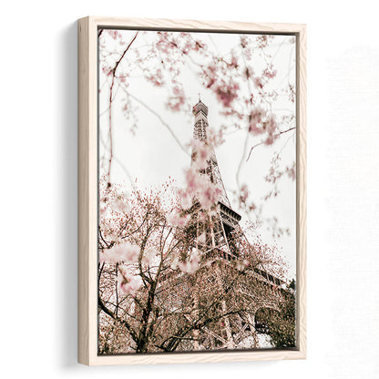 Printable Paris Wall Print Paris Photography Print Eiffel Tower Paris Blossom Print, Framed Canvas Prints Wall Art