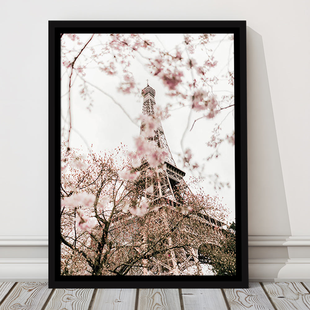 Printable Paris Wall Print Paris Photography Print Eiffel Tower Paris Blossom Print, Framed Canvas Prints Wall Art