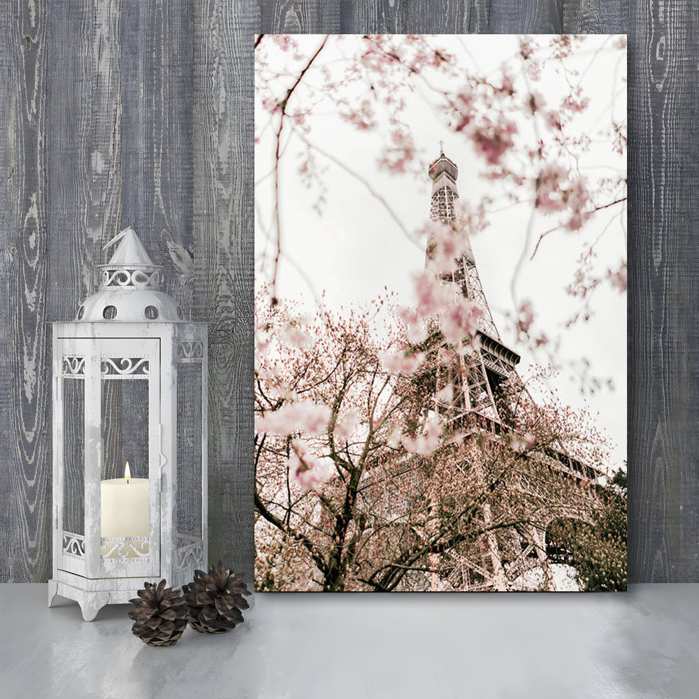 Printable Paris Wall Print Paris Photography Print Eiffel Tower Paris Blossom Print, Canvas Prints Wall Art