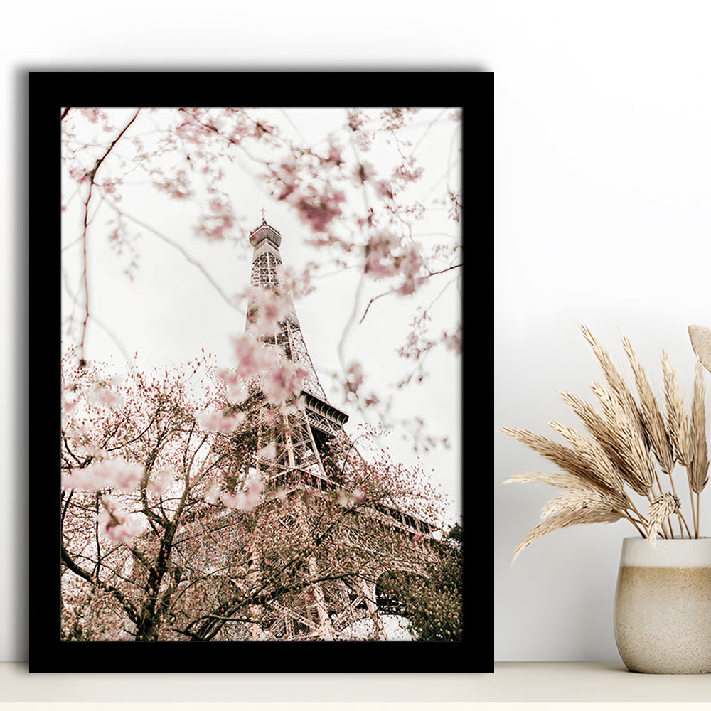 Printable Paris Wall Print Paris Photography Print Eiffel Tower Paris Blossom Print, Framed Art Prints Wall Decor