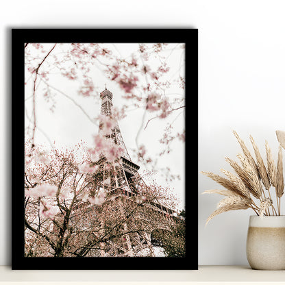 Printable Paris Wall Print Paris Photography Print Eiffel Tower Paris Blossom Print, Framed Art Prints Wall Decor