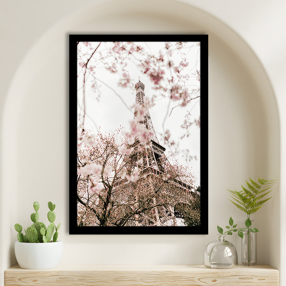 Printable Paris Wall Print Paris Photography Print Eiffel Tower Paris Blossom Print, Framed Art Prints Wall Decor