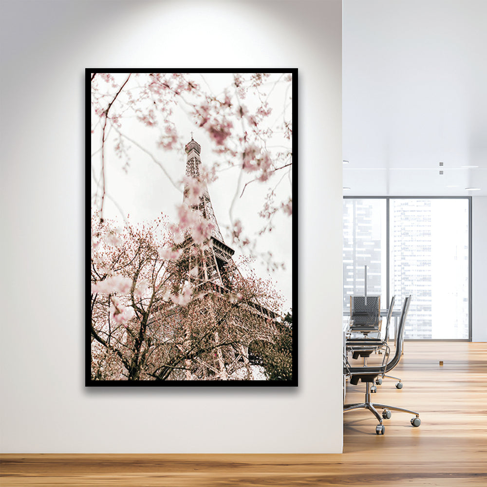 Printable Paris Wall Print Paris Photography Print Eiffel Tower Paris Blossom Print, Framed Art Prints Wall Decor