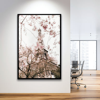 Printable Paris Wall Print Paris Photography Print Eiffel Tower Paris Blossom Print, Framed Art Prints Wall Decor