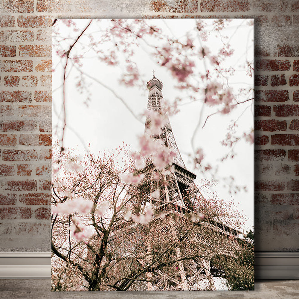 Printable Paris Wall Print Paris Photography Print Eiffel Tower Paris Blossom Print, Canvas Prints Wall Art