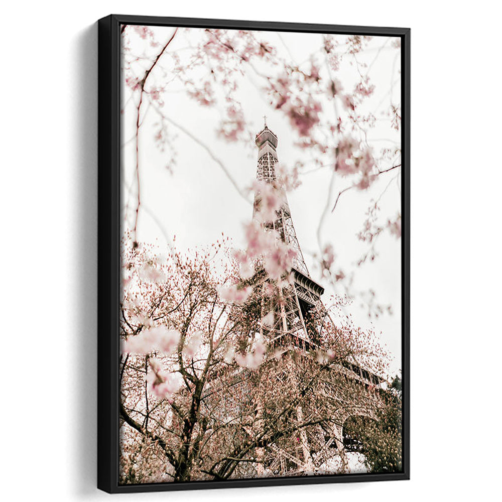 Printable Paris Wall Print Paris Photography Print Eiffel Tower Paris Blossom Print, Framed Canvas Prints Wall Art