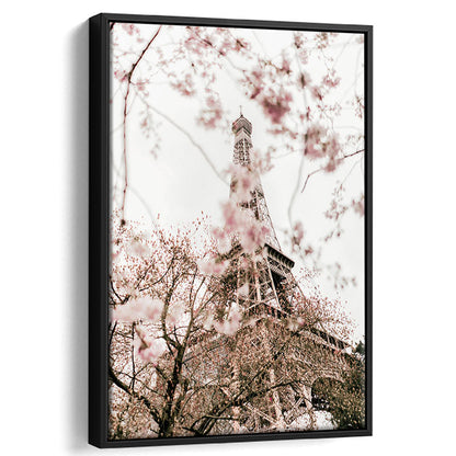 Printable Paris Wall Print Paris Photography Print Eiffel Tower Paris Blossom Print, Framed Canvas Prints Wall Art