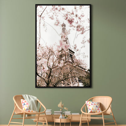 Printable Paris Wall Print Paris Photography Print Eiffel Tower Paris Blossom Print, Framed Canvas Prints Wall Art