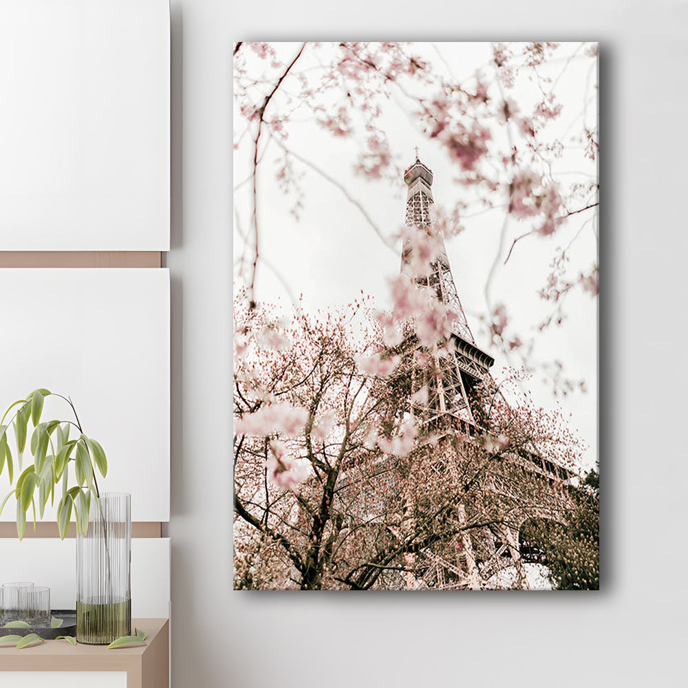Printable Paris Wall Print Paris Photography Print Eiffel Tower Paris Blossom Print, Canvas Prints Wall Art