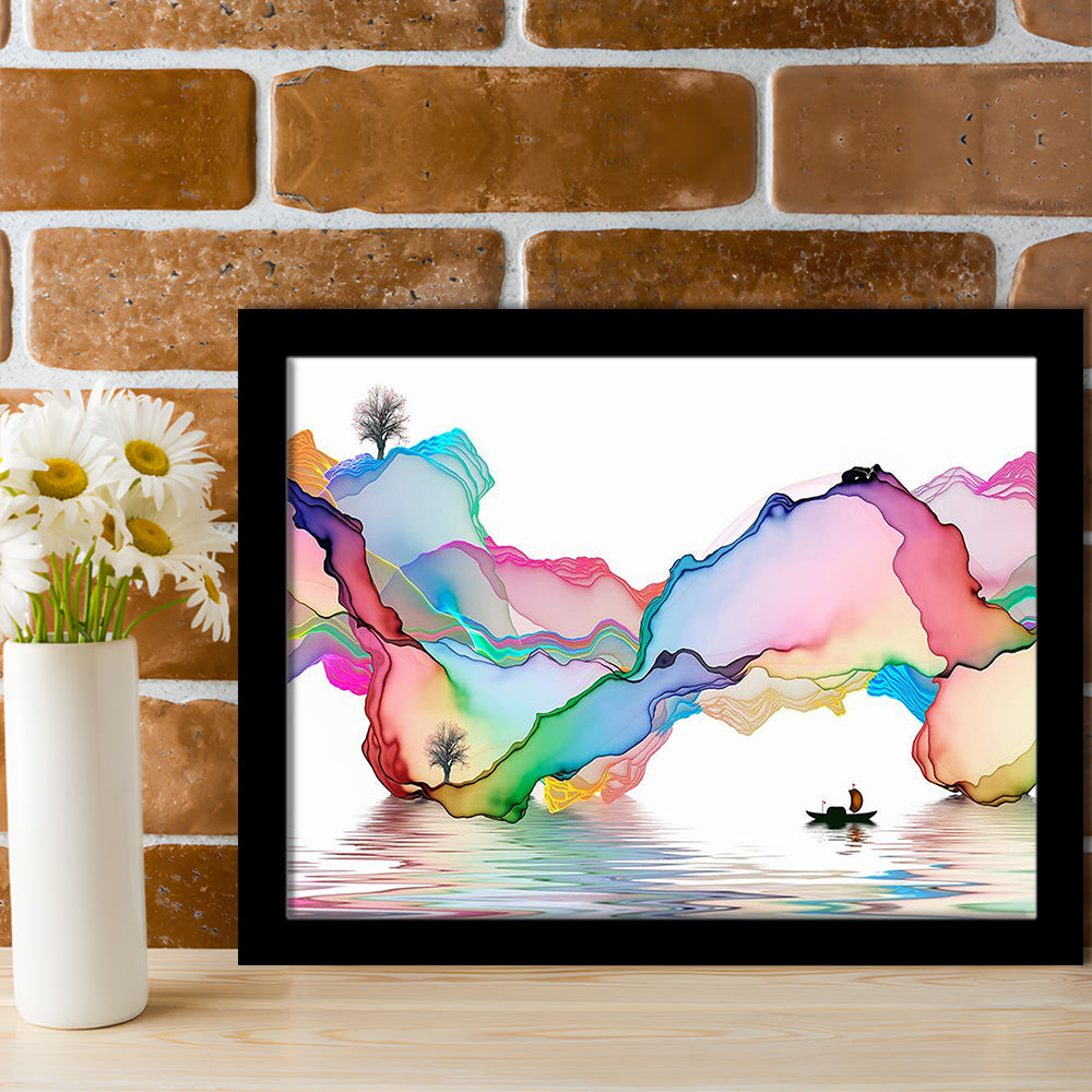 Printed Abstract Art Over The Bed,Decorative Background Decor For Home,Art Decor, Framed Art Print, Picture Framed