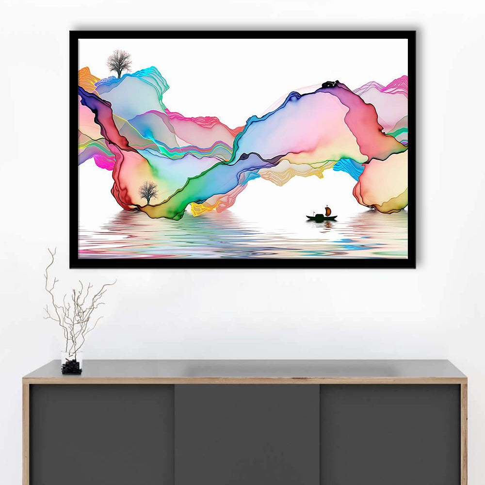 Printed Abstract Art Over The Bed,Decorative Background Decor For Home,Art Decor, Framed Art Print, Picture Framed
