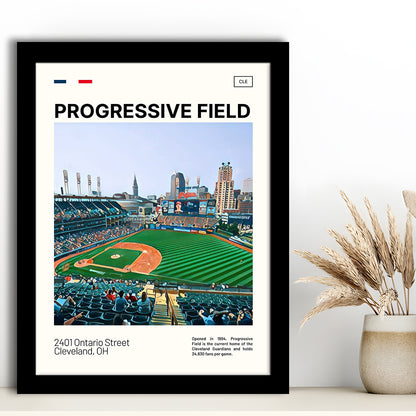 Progressive Field Print, Cleveland Guardians Stadium Art, Gifts for him, Sport Art, Framed Art Print Wall Decor