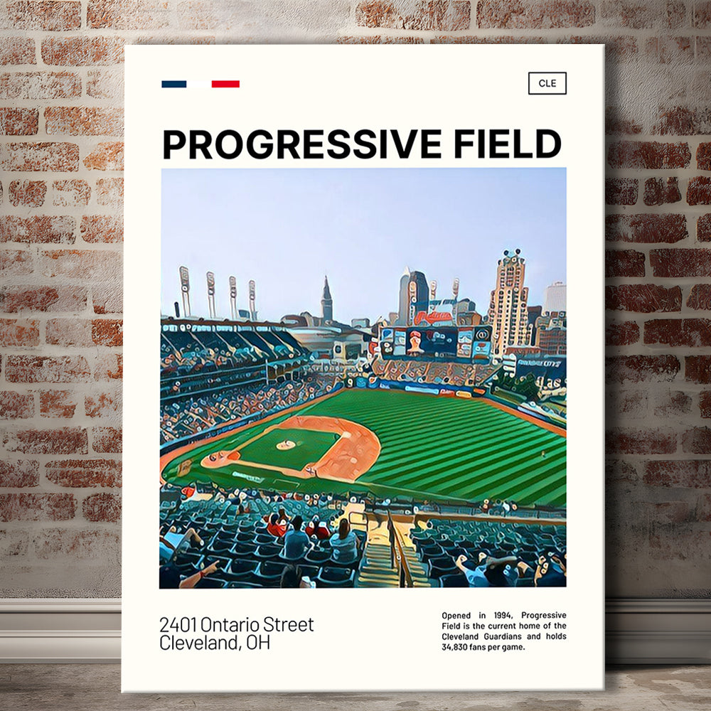 Progressive Field Print, Cleveland Guardians Stadium Canvas Art, Fan Gifts, Sport Art, Canvas Print Wall Art