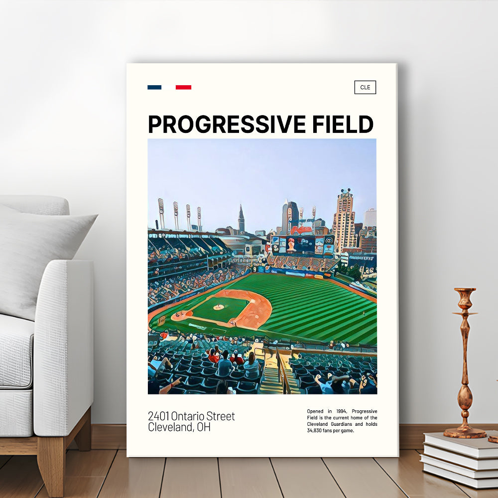 Progressive Field Print, Cleveland Guardians Stadium Canvas Art, Fan Gifts, Sport Art, Canvas Print Wall Art