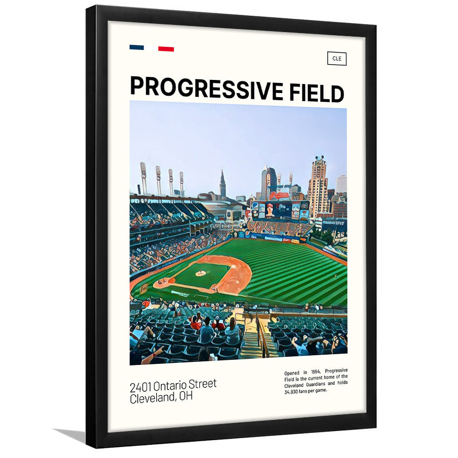 Progressive Field Print, Cleveland Guardians Stadium Art, Gifts for him, Sport Art, Framed Art Print Wall Decor