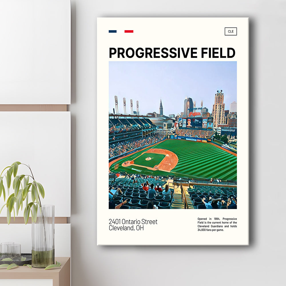 Progressive Field Print, Cleveland Guardians Stadium Canvas Art, Fan Gifts, Sport Art, Canvas Print Wall Art