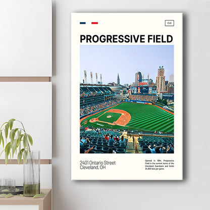 Progressive Field Print, Cleveland Guardians Stadium Canvas Art, Fan Gifts, Sport Art, Canvas Print Wall Art