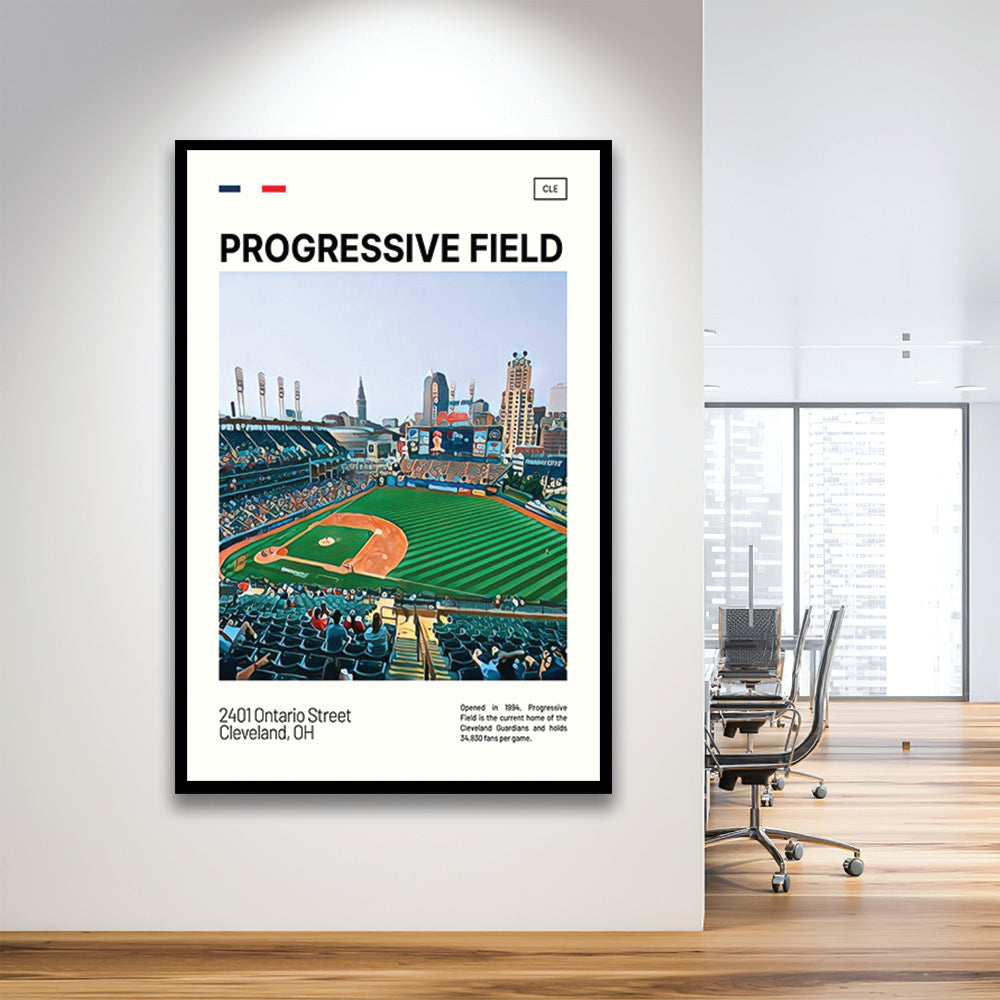 Progressive Field Print, Cleveland Guardians Stadium Art, Gifts for him, Sport Art, Framed Art Print Wall Decor
