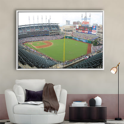 Progressive Field, Stadium Canvas, Sport Art, Framed Canvas Print Wall Art, Floating Frame