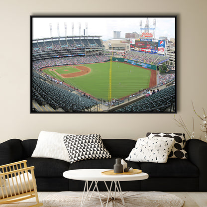 Progressive Field, Stadium Canvas, Sport Art, Framed Canvas Print Wall Art, Floating Frame
