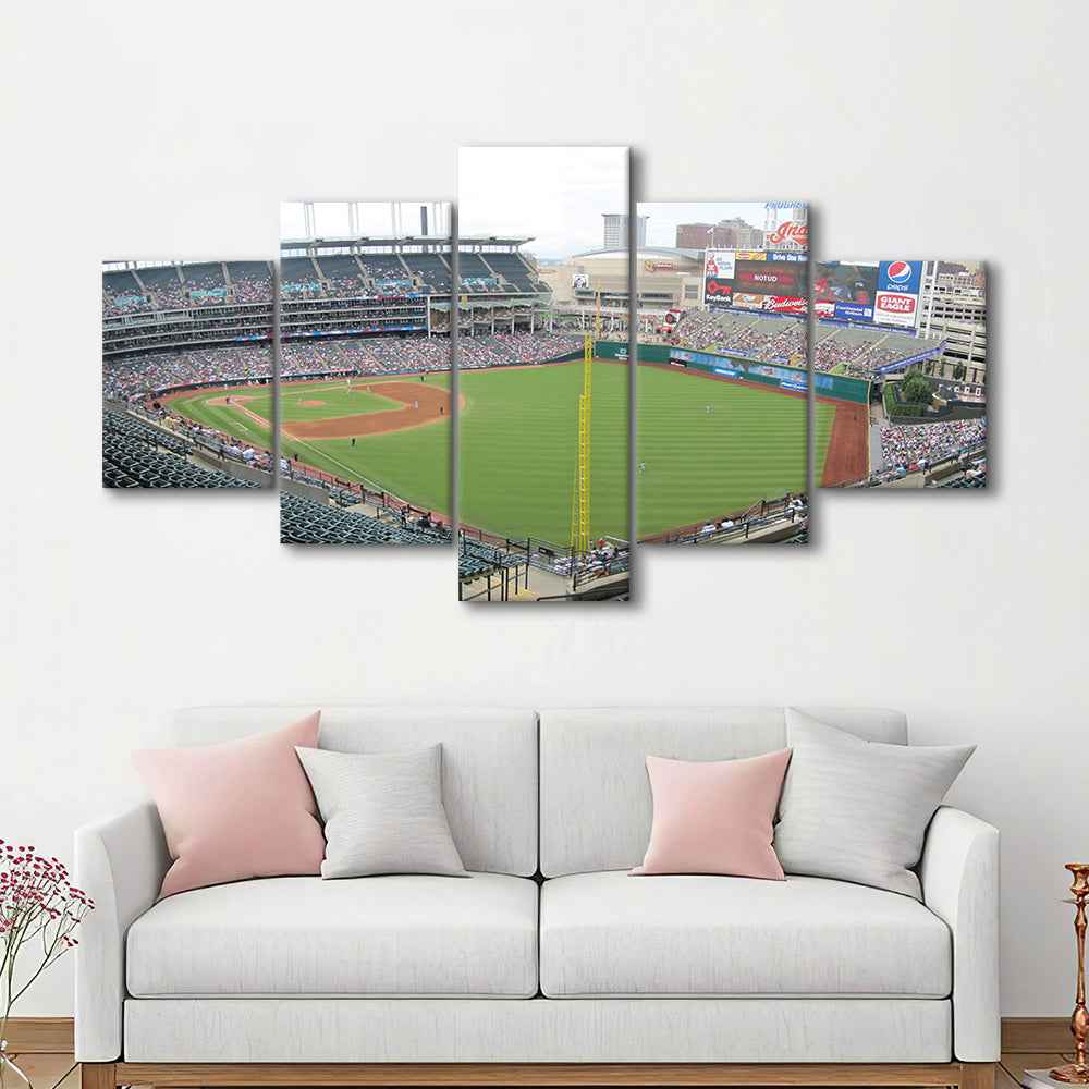 Progressive Field, Stadium Canvas, Sport Art, Gift for him, 5 Panel, Large Canvas, Canvas Print Wall Art