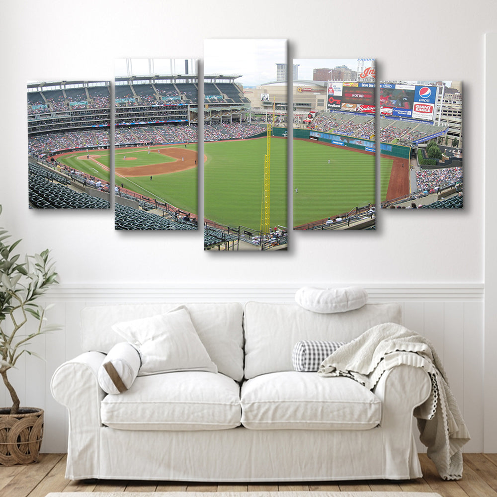 Progressive Field, Stadium Canvas, Sport Art, Gift for him, 5 Panel, Large Canvas, Canvas Print Wall Art