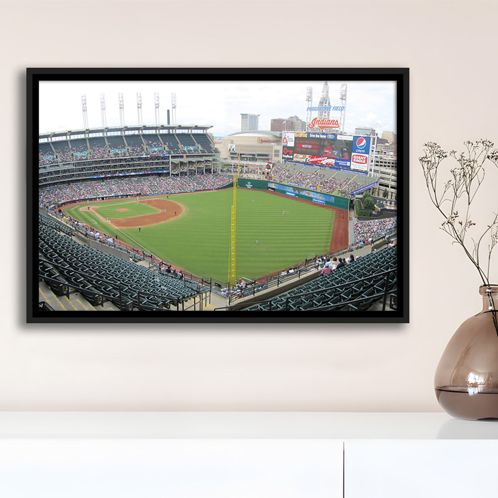 Progressive Field, Stadium Canvas, Sport Art, Framed Canvas Print Wall Art, Floating Frame