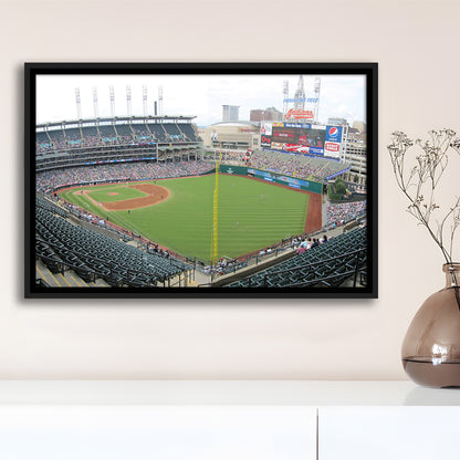 Progressive Field, Stadium Canvas, Sport Art, Framed Canvas Print Wall Art, Floating Frame