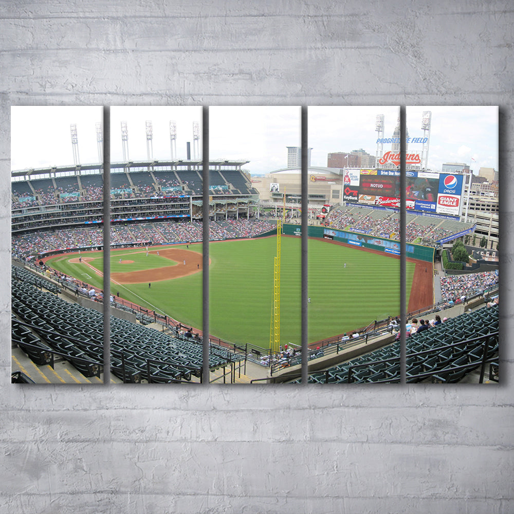 Progressive Field, Stadium Canvas, Sport Art, 5 Panel B, Extra Large Canvas, Canvas Print Wall Art