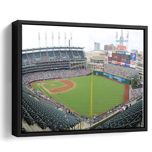 Progressive Field, Stadium Canvas, Sport Art, Framed Canvas Print Wall Art, Floating Frame