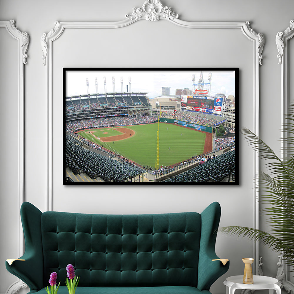 Progressive Field, Stadium Canvas, Sport Art, Gift for him, Framed Art Print Wall Decor, Picture Framed
