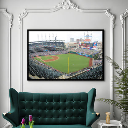 Progressive Field, Stadium Canvas, Sport Art, Gift for him, Framed Art Print Wall Decor, Picture Framed