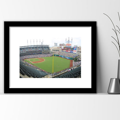 Progressive Field, Stadium Canvas, Sport Art, Gift for him, White Border Framed Art Print Wall Decor