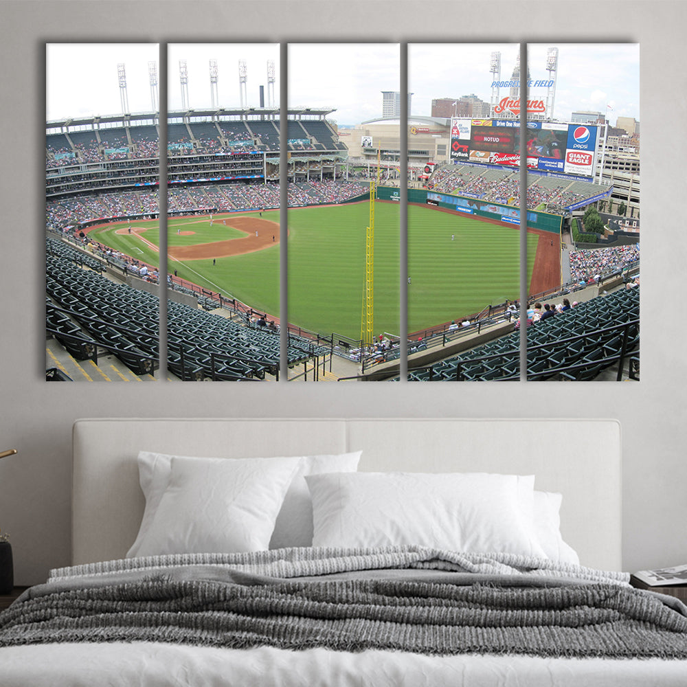 Progressive Field, Stadium Canvas, Sport Art, 5 Panel B, Extra Large Canvas, Canvas Print Wall Art