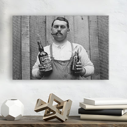 Prohibition Whiskey, Black and White, Speakeasy Decor, Cocktail, Man Cave Decor, Canvas Print Wall Art Decor