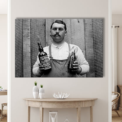 Prohibition Whiskey, Black and White, Speakeasy Decor, Cocktail, Man Cave Decor, Canvas Print Wall Art Decor