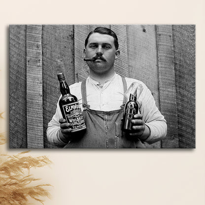 Prohibition Whiskey, Black and White, Speakeasy Decor, Cocktail, Man Cave Decor, Canvas Print Wall Art Decor