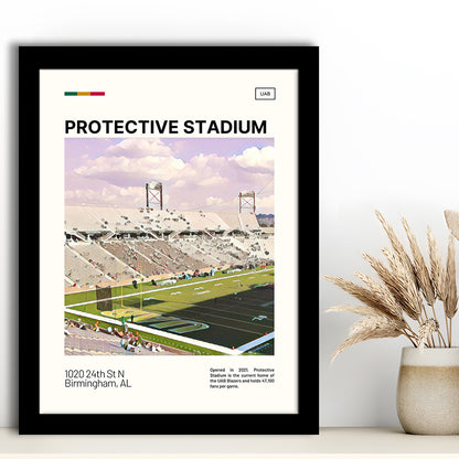 Protective Stadium Print, UAB Blazers Stadium Art, Gifts for him, Sport Art, Framed Art Print Wall Decor