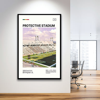 Protective Stadium Print, UAB Blazers Stadium Art, Gifts for him, Sport Art, Framed Art Print Wall Decor