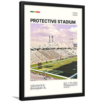 Protective Stadium Print, UAB Blazers Stadium Art, Gifts for him, Sport Art, Framed Art Print Wall Decor