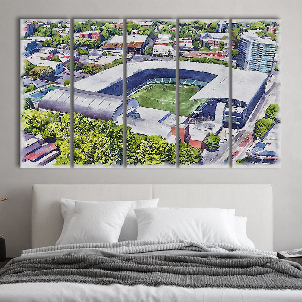 Providence Park Painting Stadium Watercolor, Portland Oregon, Sport Art, Extra Large Canvas Print Wall Art
