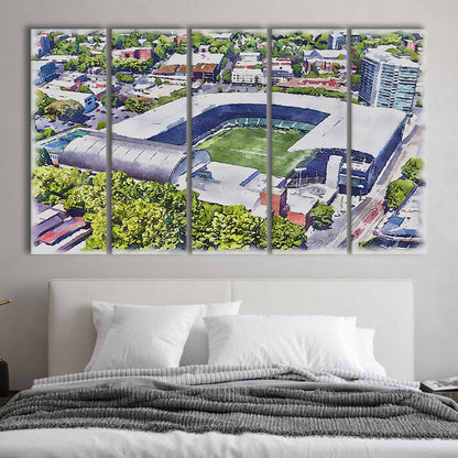 Providence Park Painting Stadium Watercolor, Portland Oregon, Sport Art, Extra Large Canvas Print Wall Art