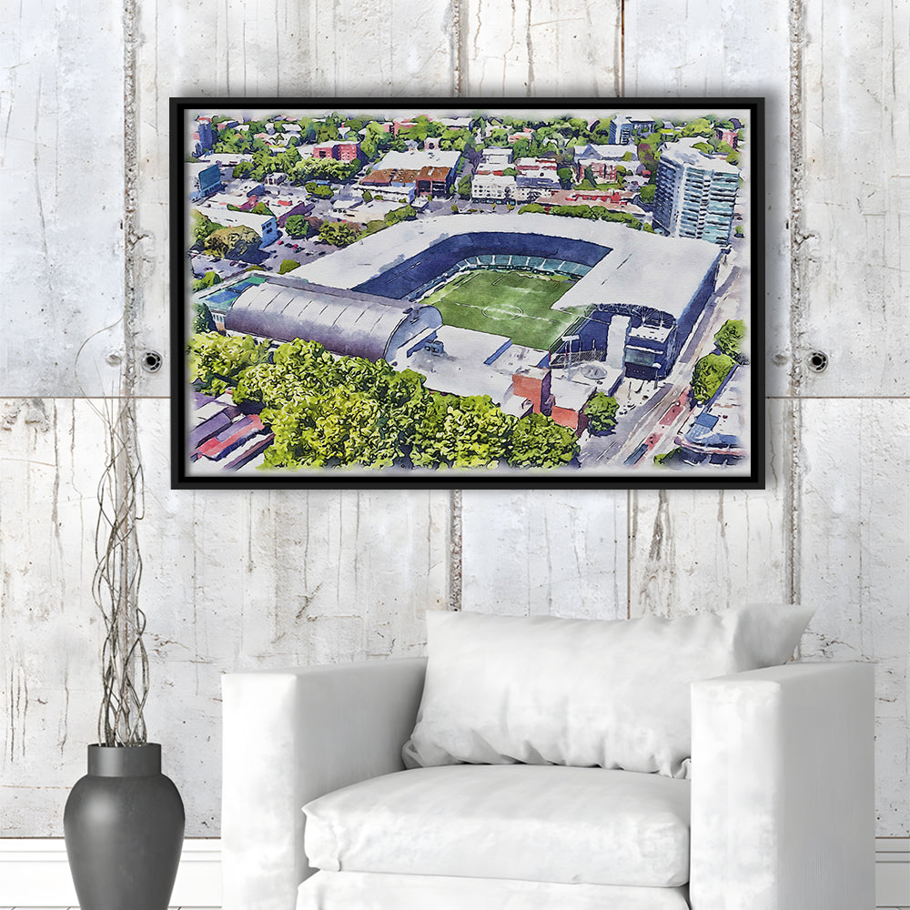 Providence Park Painting Stadium Watercolor, Portland Oregon, Sport Gift Art, Framed Canvas Print Wall Art