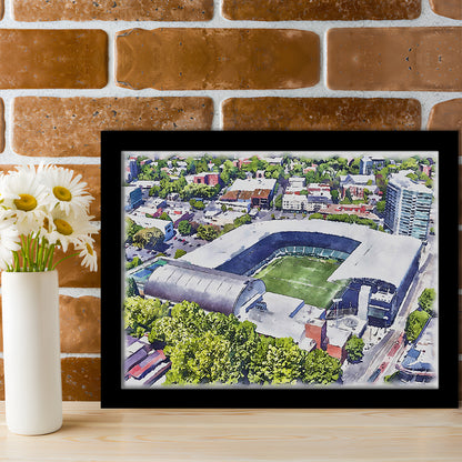 Providence Park Painting Stadium Watercolor, Portland Oregon, Sport Gift Art, Framed Art Print Wall Decor