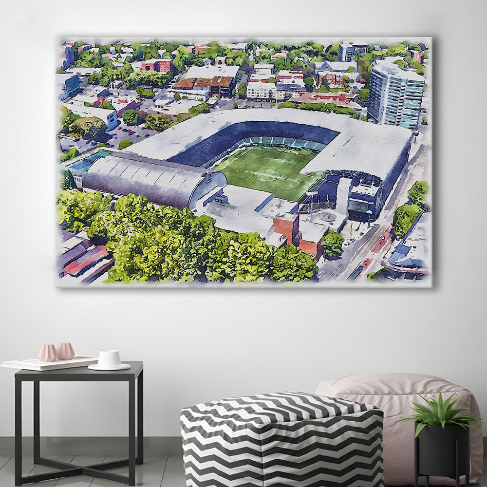Providence Park Painting Stadium Watercolor, Portland Oregon, Sport Art, Gifts for him, Canvas Print Wall Art