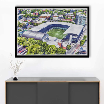 Providence Park Painting Stadium Watercolor, Portland Oregon, Sport Gift Art, Framed Art Print Wall Decor