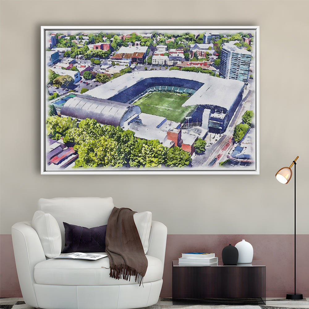Providence Park Painting Stadium Watercolor, Portland Oregon, Sport Gift Art, Framed Canvas Print Wall Art